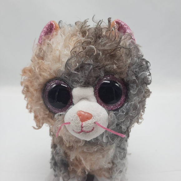 Ty Beanie Boos Scrappy Curly Haired Kitty Cat Stuffed Animal - Picture 2 of 8